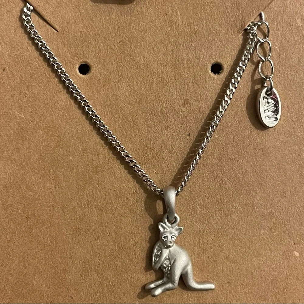 Charming Silver Kangaroo Pendant Necklace